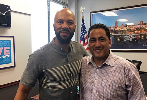 From left: Common and Frankie Guzman