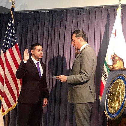 From left: Luis Perez and Alex Padilla. Photo courtesy of Luis Perez