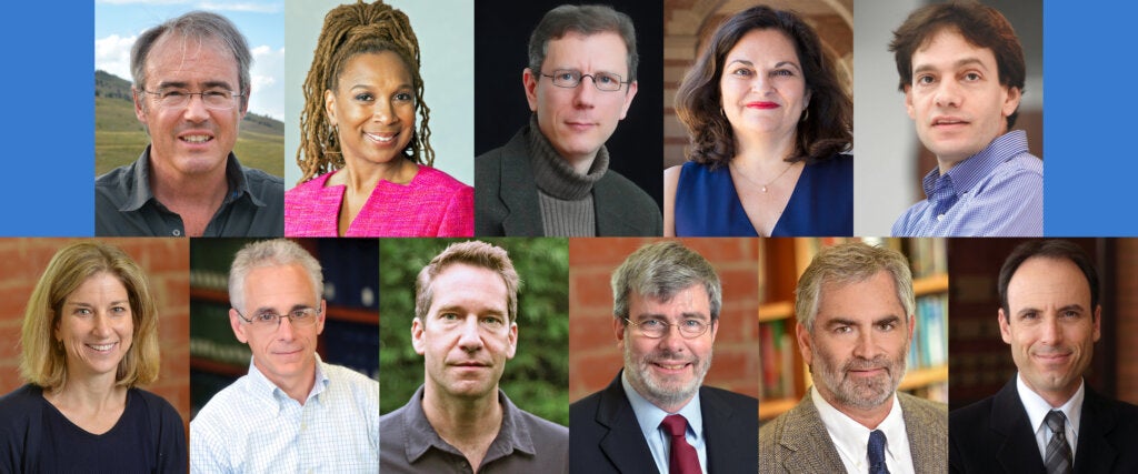 Top row, left to right: William Boyd, Kimberlé W. Crenshaw, Stephen Gardbaum, Laura E. Gómez and Mark Greenberg. Bottom row, left to right: Jill R. Horwitz, Timothy Malloy, Kal Raustiala, Richard H. Sander, Richard H. Steinberg and Adam Winkler.