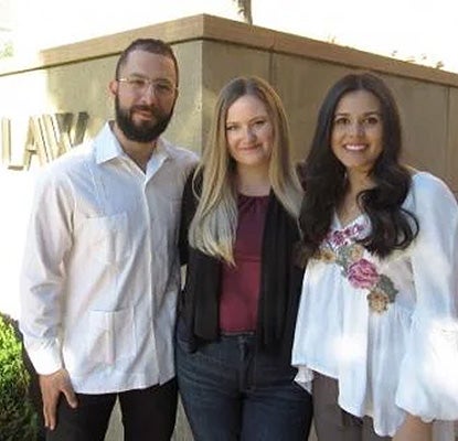From left: Stephano Medina, Kelsey White, and Eliana Navarro Gracian