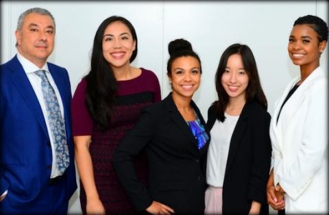 Left to right: Leo Trujillo-Cox ’97, Ana Garcia ’20, Amanda Smith, Eunice Kang ’20 and Amora Haynes