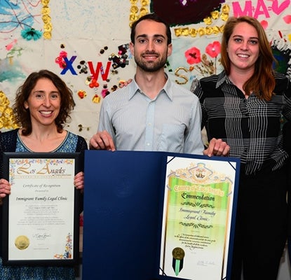 From left: Nina Rabin and members of the Immigrant Familty Legal CLinic