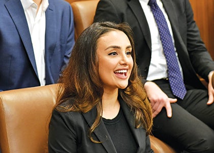 An unidentified member of UCLA Law's Trial Advocacy team
