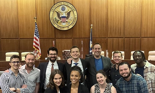 Back, from left: Enrico Trevisani, Aidan Welsh, Alex Greer, Edouard Goguillon, Justin Bernstein, Will Lorenzen, Celebre Fouka-Nganga. Front from left: Sophia Cherif, Sydney Gaskins, Kathryn Rosenfeld, Christian Cotter