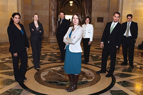 Cara Horowitz with students from the Frank G. Wells Environmental Law Clinic