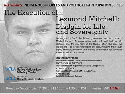 Poster from The Execution of Lezmond Mitchell: Disdain for Life and Sovereignty