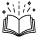 An icon for an open book with blank pages