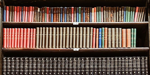 Books on bookshelves