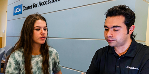 Student visiting the Center for Accessible Education