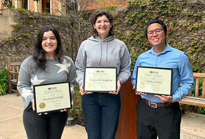 From left: Nicolette Gelnak, Alanna McNaughton, and Joshua Fujita
