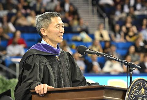 California Supreme Court justice Goodwin Liu delivers the commencement's keynote address.