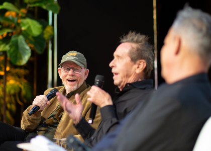 Ron Howard (left) and Brian Grazer (center)